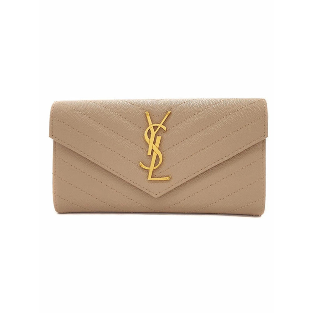 SAINT LAURENT Paris Monogram Flap Wallet Bi fold Long